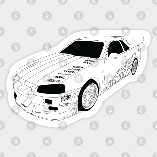 FF Skyline Black Outline Sticker by kindacoolbutnotreally